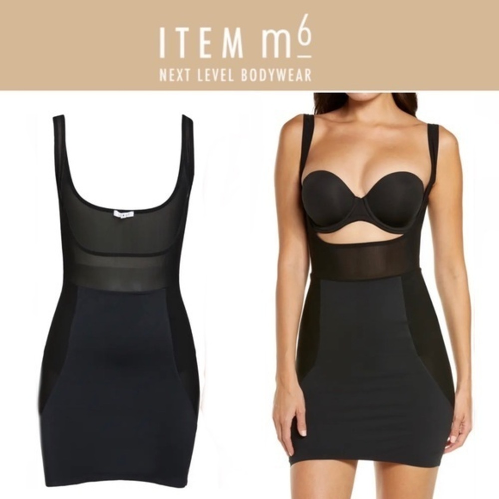 ITEM M6 Power Mesh Open Bust Shape Slip Black sz S NWT 138$